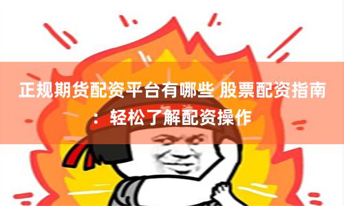 正规期货配资平台有哪些 股票配资指南：轻松了解配资操作